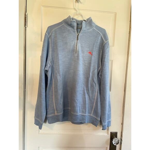 Tommy Bahama Men's Size Medium 1/4 Zip Pullover Sweater‎ Sky Blue - Picture 1 of 5